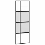 Vidaxl schuifdeur 76x205 cm gehard glas en aluminium zwart - afbeelding 2