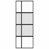 Vidaxl schuifdeur 76x205 cm gehard glas en aluminium zwart - afbeelding 3