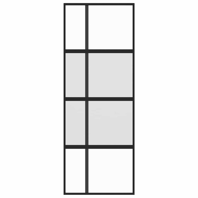 Vidaxl schuifdeur 76x205 cm gehard glas en aluminium zwart