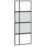 Vidaxl schuifdeur 90x205 cm gehard glas en aluminium zwart - afbeelding 2