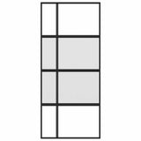 Vidaxl schuifdeur 90x205 cm gehard glas en aluminium zwart - afbeelding 3
