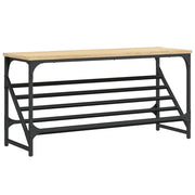 Vidaxl schoenenrek 90x30x45 cm bewerkt hout sonoma eikenkleurig - afbeelding 2