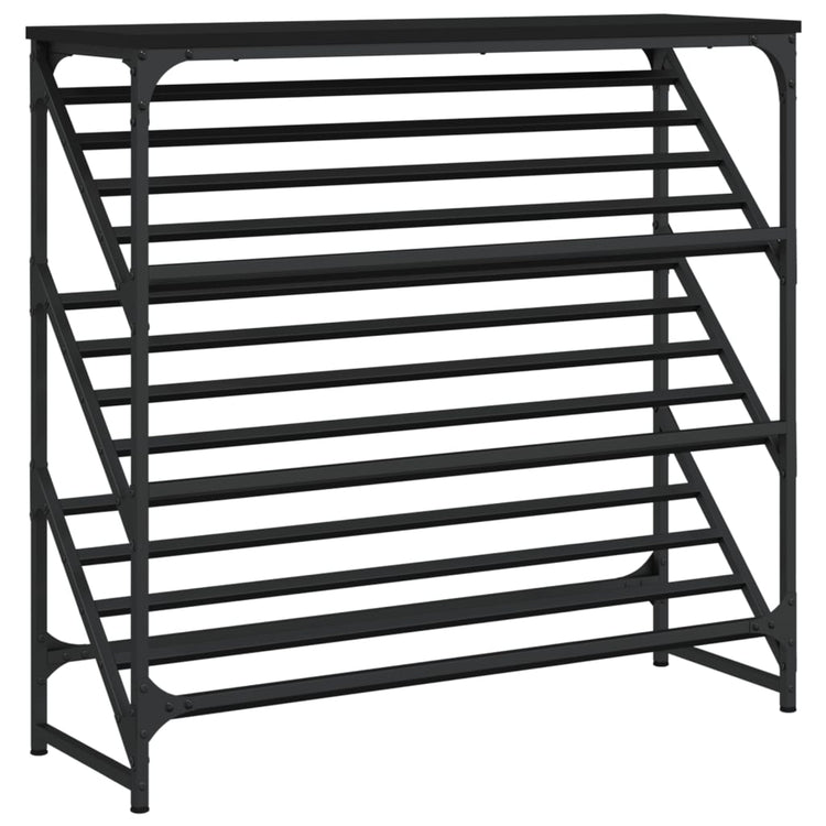 Vidaxl schoenenrek 90x30x85 cm bewerkt hout zwart