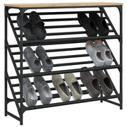 Vidaxl schoenenrek 90x30x85 cm bewerkt hout sonoma eikenkleurig - afbeelding 3