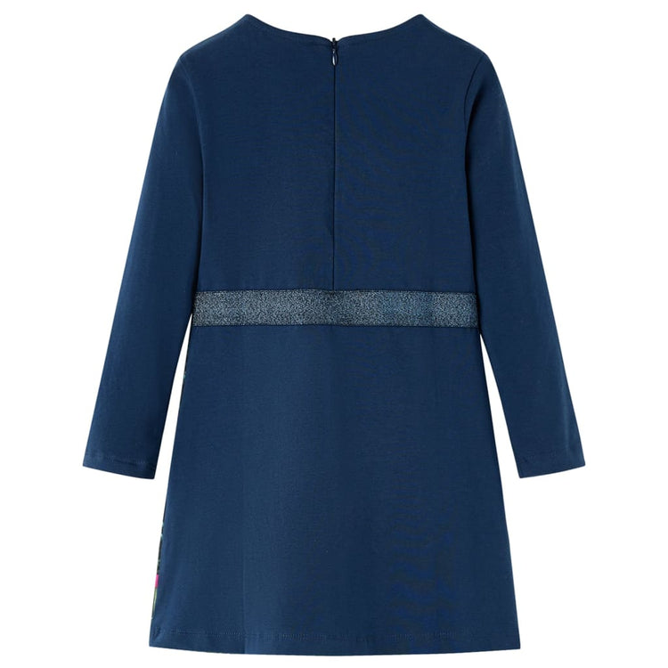 Vidaxl kinderjurk met lange mouwen 104 marineblauw