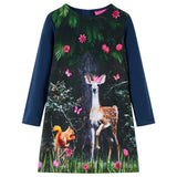 Vidaxl kinderjurk met lange mouwen 140 marineblauw - afbeelding 1