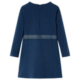 Vidaxl kinderjurk met lange mouwen 140 marineblauw - afbeelding 2