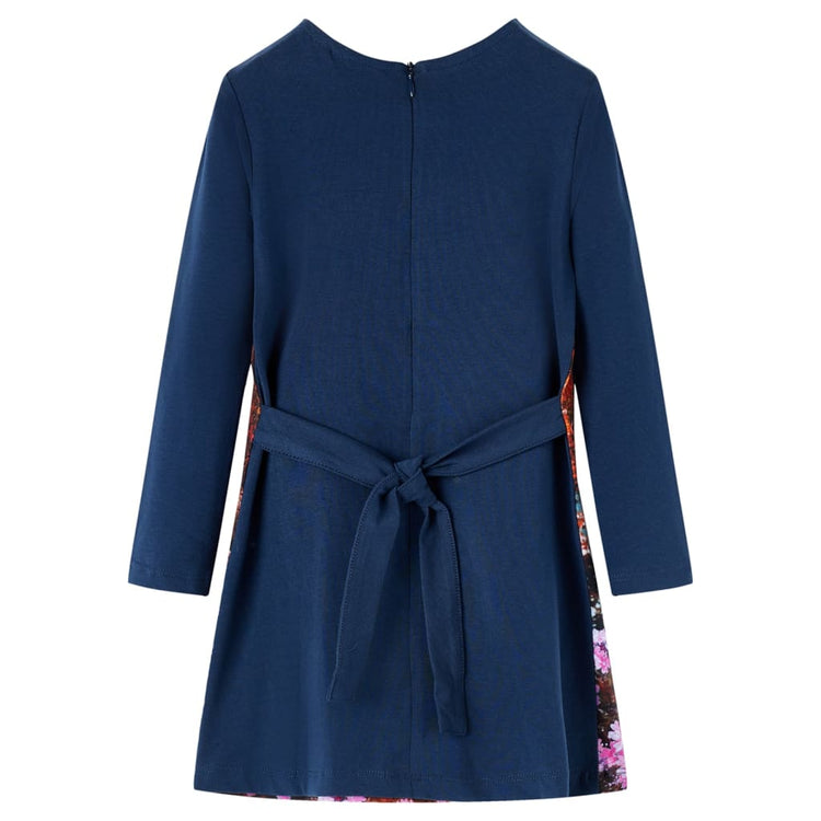 Vidaxl kinderjurk met lange mouwen 116 marineblauw