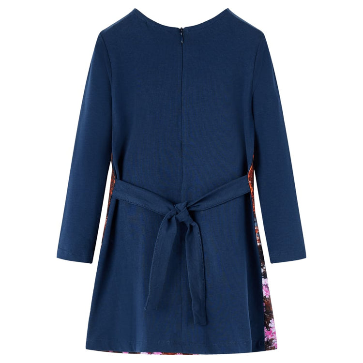 Vidaxl kinderjurk met lange mouwen 140 marineblauw