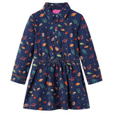 Vidaxl kinderjurk met lange mouwen 116 marineblauw - afbeelding 1