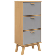 Vidaxl schoenenkast olden 55x35x120 cm grenenhout grijs en bruin - afbeelding 2
