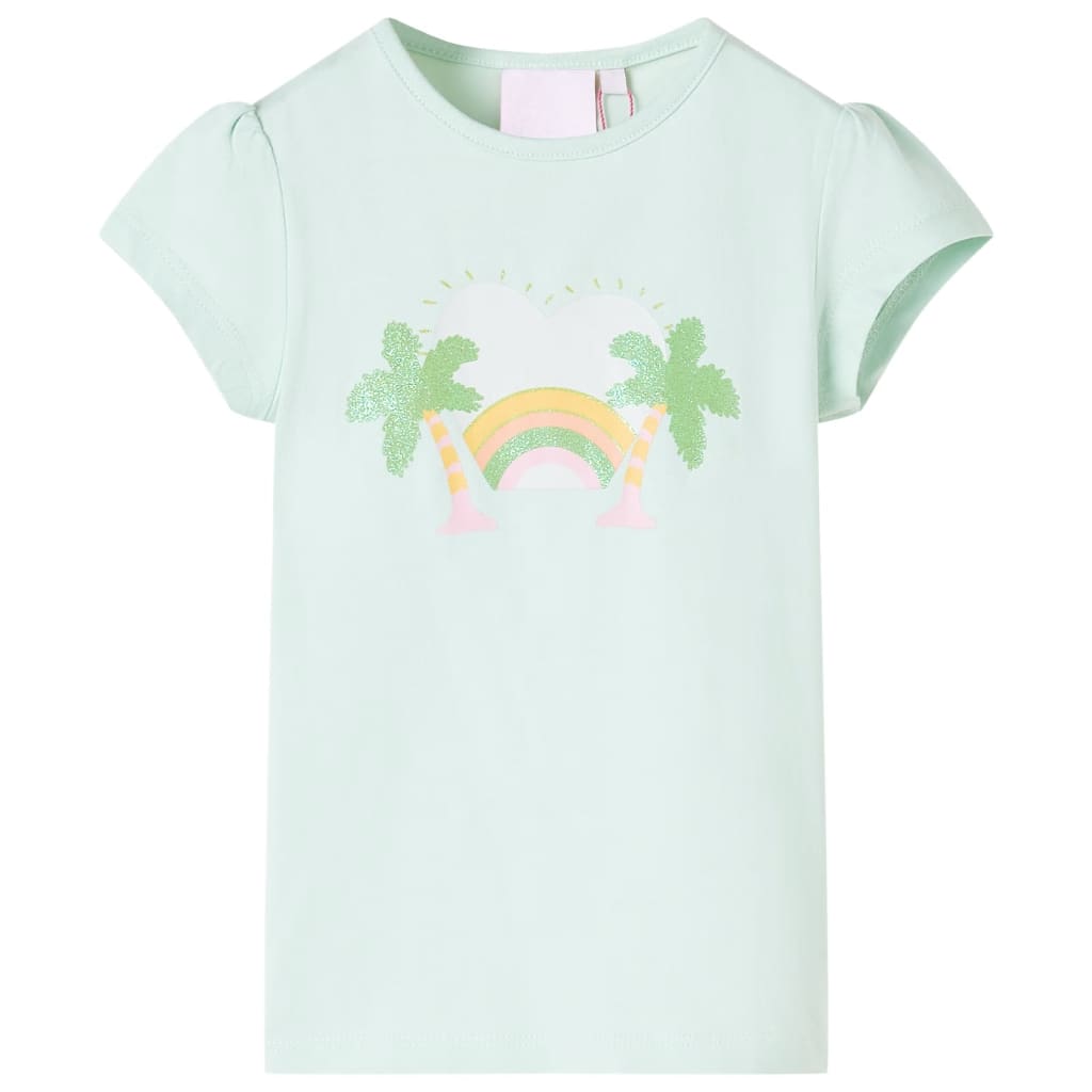 Vidaxl kindershirt 92 lichtmint
