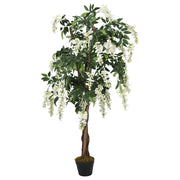 Vidaxl kunstplant wisteria 1260 bladeren 180 cm groen en wit - afbeelding 2