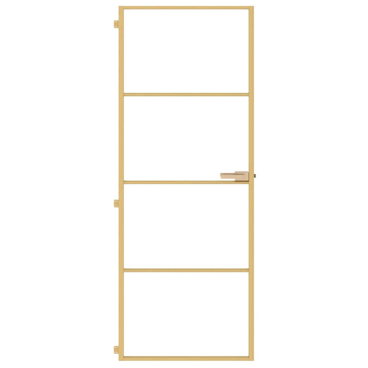 Vidaxl binnendeur smal 76x201,5 cm gehard glas en aluminium goudkleur