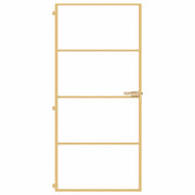 Vidaxl binnendeur smal 93x201,5 cm gehard glas en aluminium goudkleur - afbeelding 3