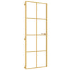 Vidaxl binnendeur smal 76x201,5 cm gehard glas en aluminium goudkleur