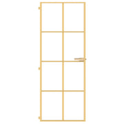 Vidaxl binnendeur smal 76x201,5 cm gehard glas en aluminium goudkleur - afbeelding 3