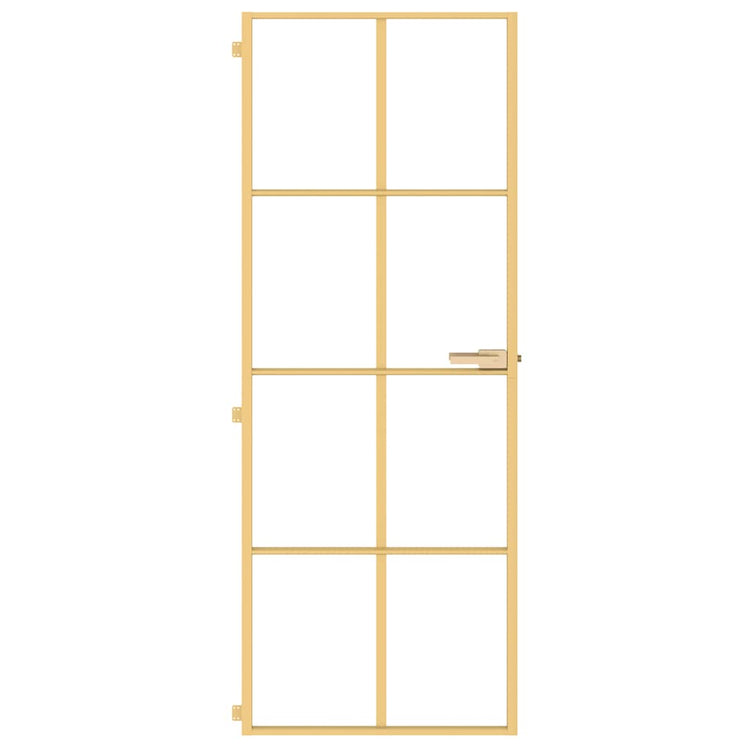 Vidaxl binnendeur smal 76x201,5 cm gehard glas en aluminium goudkleur