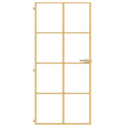 Vidaxl binnendeur smal 93x201,5 cm gehard glas en aluminium goudkleur - afbeelding 3