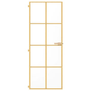 Vidaxl binnendeur smal 76x201,5 cm gehard glas en aluminium goudkleur - afbeelding 3