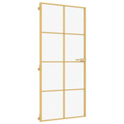 Vidaxl binnendeur smal 93x201,5 cm gehard glas en aluminium goudkleur - afbeelding 3