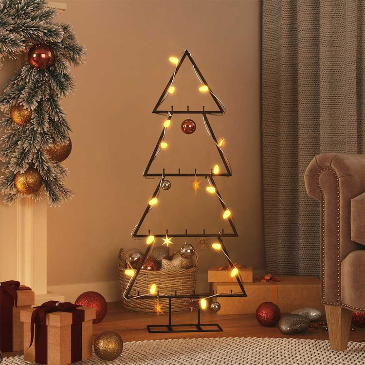Vidaxl kerstdecoratie kerstboom 125 cm metaal zwart