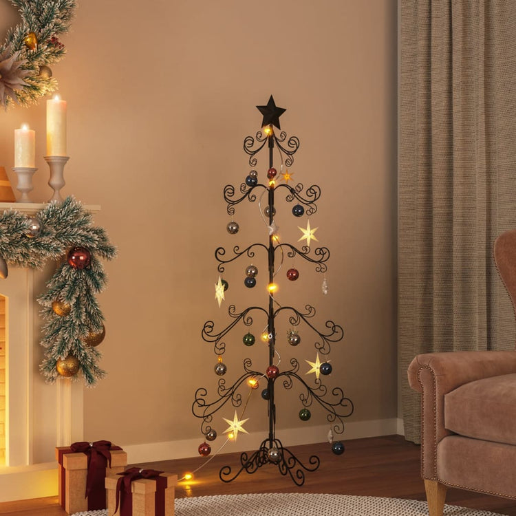 VidaXL Kerstdecoratie kerstboom 150 cm metaal zwart