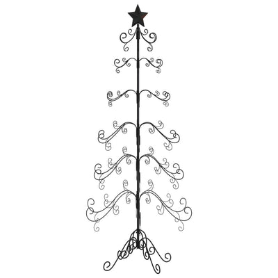 Vidaxl kerstdecoratie kerstboom 215 cm metaal zwart