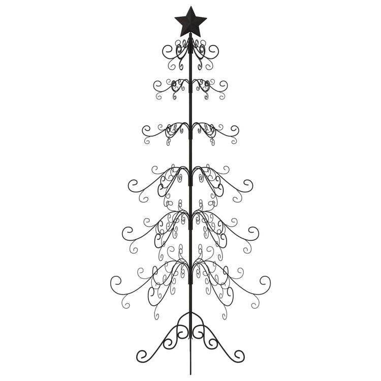 Vidaxl kerstdecoratie kerstboom 215 cm metaal zwart