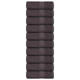 Vidaxl washandjes 10 st 15x21 cm 360 g m² 100% katoen antracietkleurig - afbeelding 1