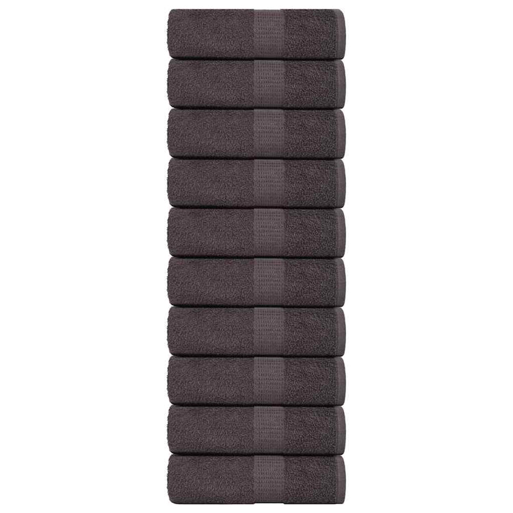 Vidaxl washandjes 10 st 15x21 cm 360 g m² 100% katoen antracietkleurig