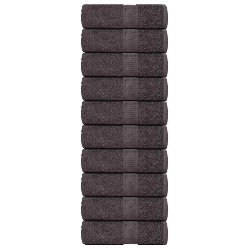 Vidaxl washandjes 10 st 15x21 cm 360 g m² 100% katoen antracietkleurig