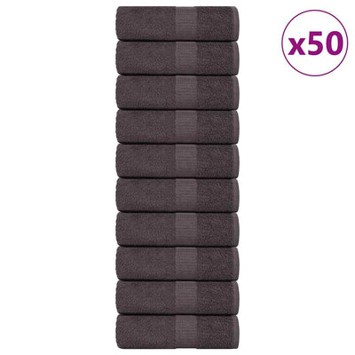 Vidaxl zeepdoekjes 50 st 30x30cm 360 g m² 100% katoen antracietkleurig