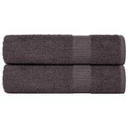 Vidaxl douchehanddoeken frogn 2 st 70x140 cm 360 g m² antraciet - afbeelding 1