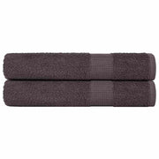 Vidaxl handdoeken frogn 2 st 100x200 cm 360 g m² antraciet - afbeelding 1