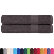 Vidaxl handdoeken frogn 2 st 100x200 cm 360 g m² antraciet - afbeelding 2