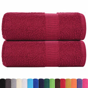 Vidaxl washandjes frogn 2 st 30x30 cm 360 g m² bordeaux - afbeelding 2
