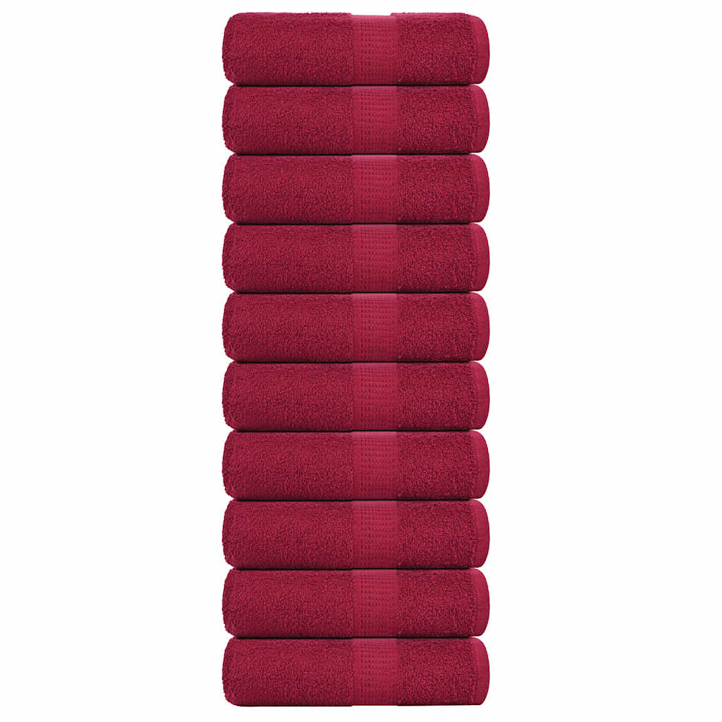 Vidaxl washandjes frogn 10 st 30x30 cm 360 g m² bordeaux