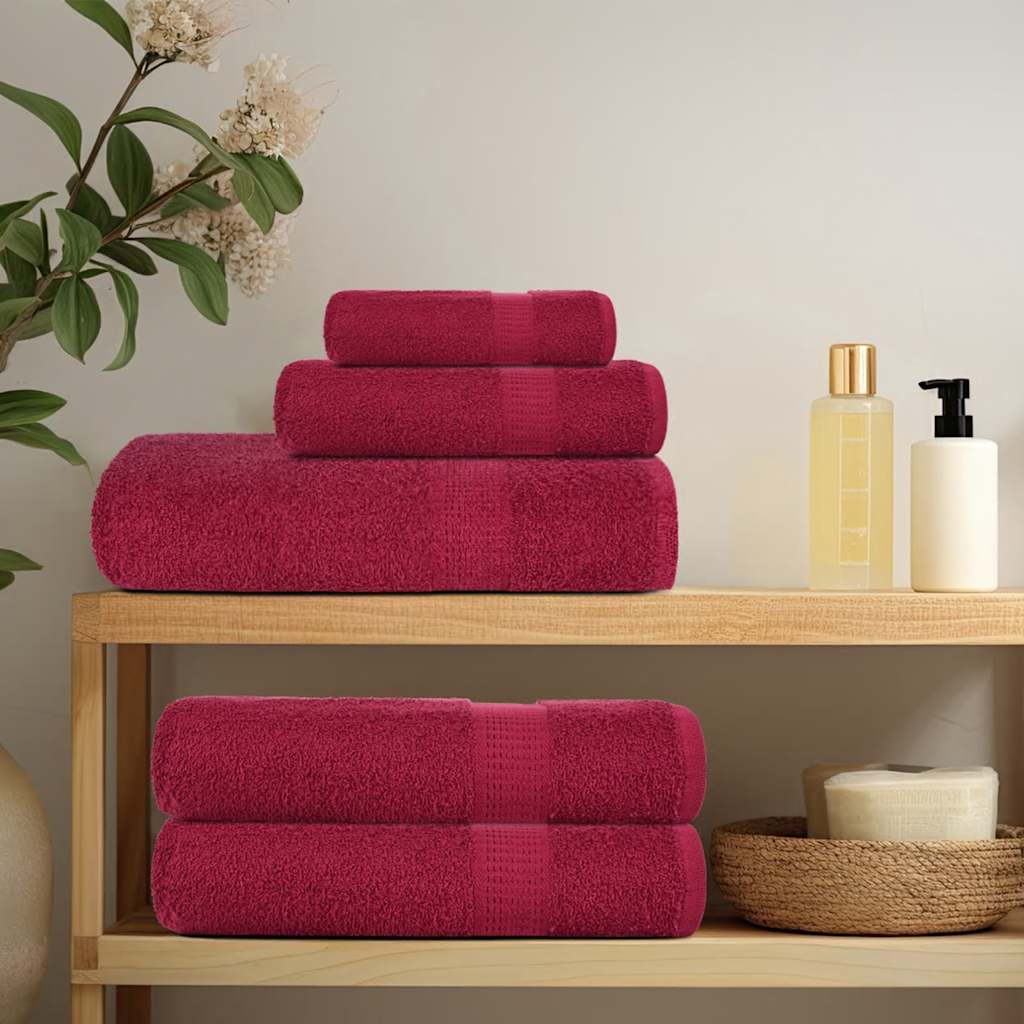 Vidaxl douchehanddoeken frogn 2 st 70x140 cm 360 g m² bordeaux