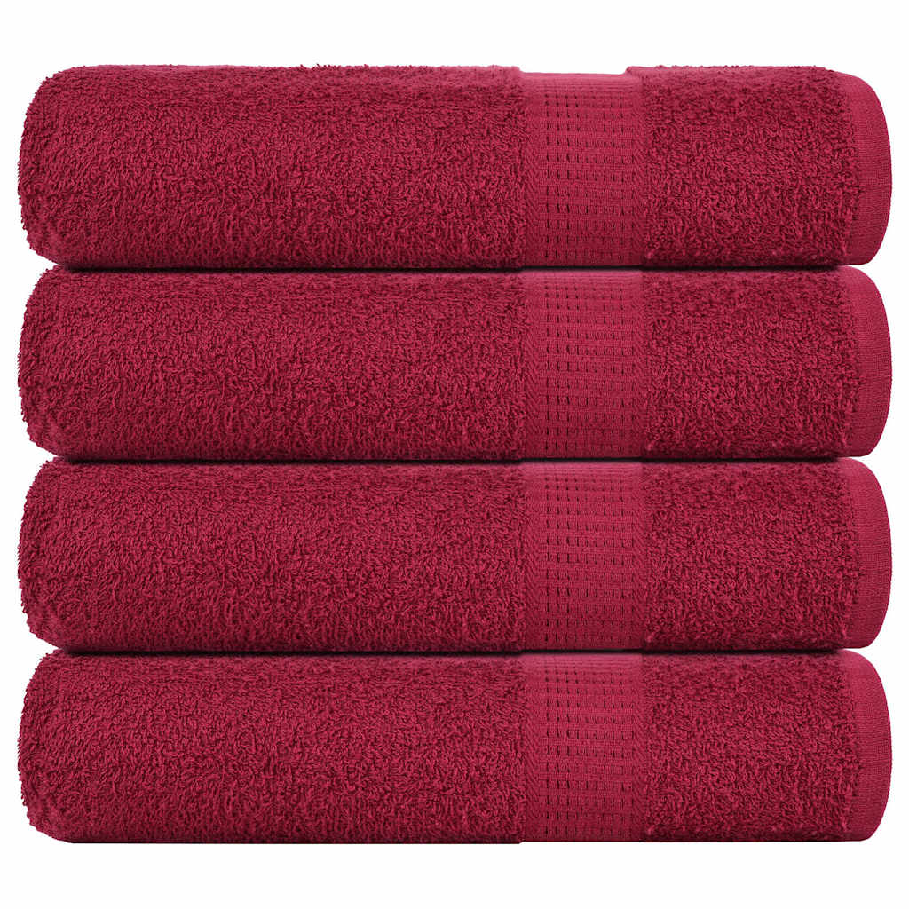 Vidaxl douchehanddoeken frogn 4 st 70x140 cm 360 g m² bordeaux