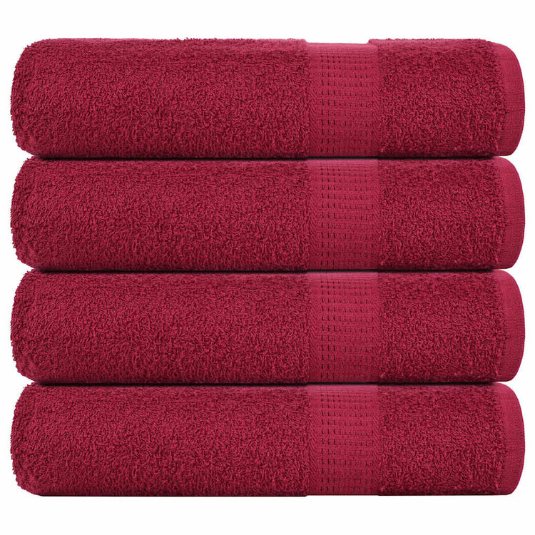 Vidaxl douchehanddoeken frogn 4 st 70x140 cm 360 g m² bordeaux