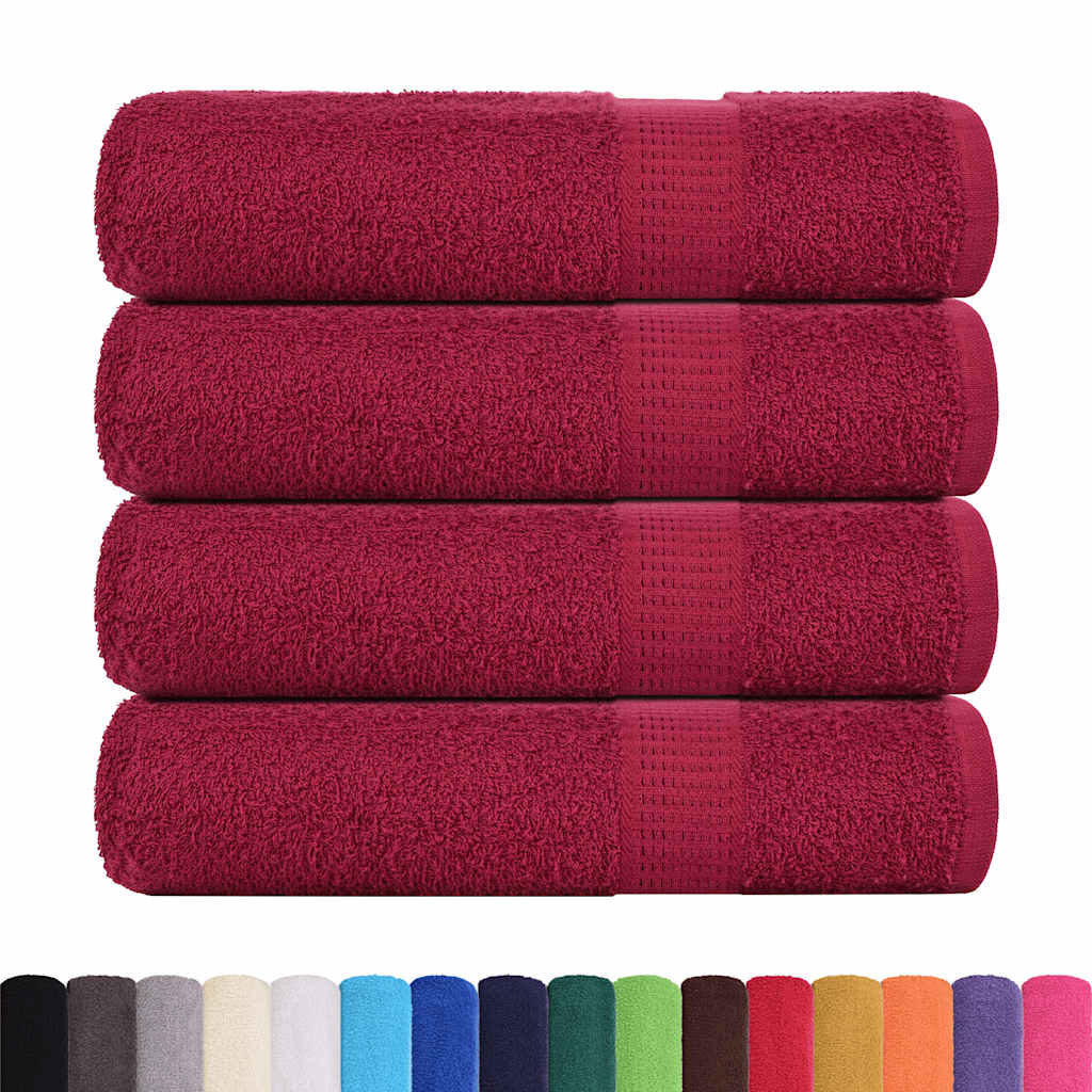 Vidaxl douchehanddoeken frogn 4 st 70x140 cm 360 g m² bordeaux