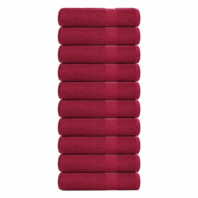 Vidaxl douchehanddoeken frogn 10 st 70x140 cm 360 g m² bordeaux