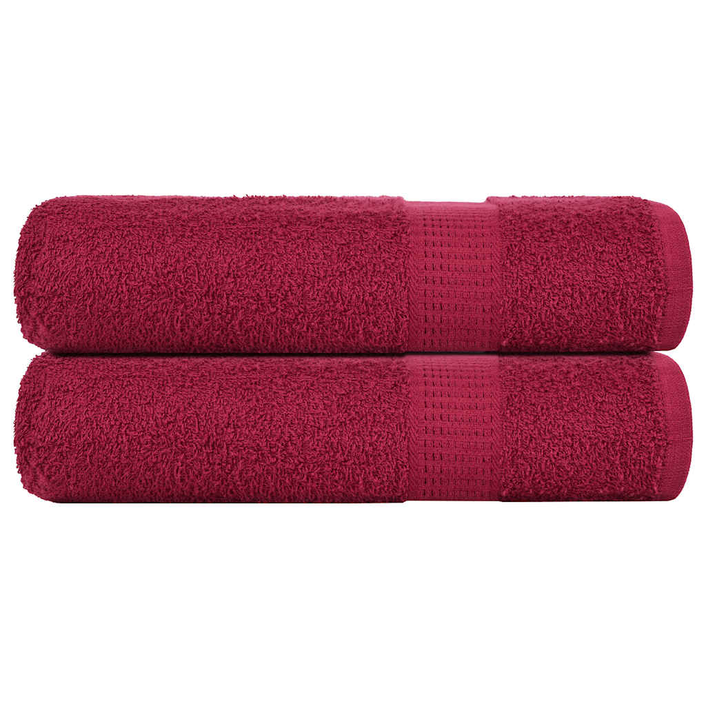 Vidaxl badhanddoeken frogn 2 st 100x150 cm 360 g m² bordeaux