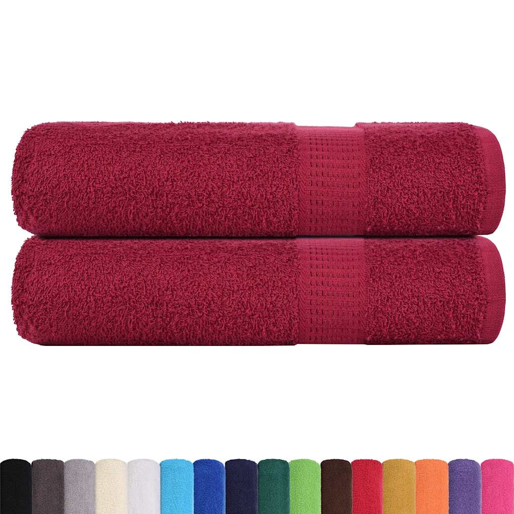 Vidaxl badhanddoeken frogn 2 st 100x150 cm 360 g m² bordeaux