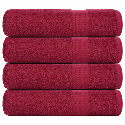 Vidaxl badhanddoeken frogn 4 st 100x150 cm 360 g m² bordeaux
