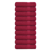 Vidaxl badhanddoeken frogn 10 st 100x150 cm 360 g m² bordeaux - afbeelding 1