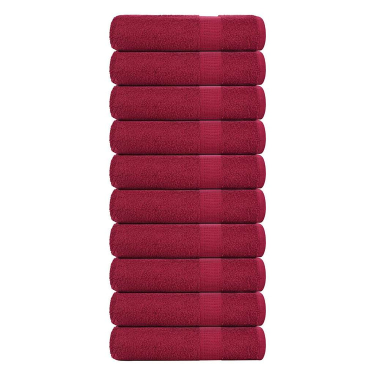 Vidaxl badhanddoeken frogn 10 st 100x150 cm 360 g m² bordeaux