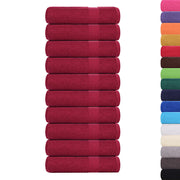 Vidaxl badhanddoeken frogn 10 st 100x150 cm 360 g m² bordeaux - afbeelding 2