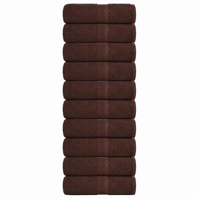 Vidaxl washandjes frogn 10 st 30x30 cm 360 g m² bruin